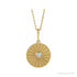 Sapphire Row Natural Cabochon Starburst Necklace - Ethiopian Opal, Yellow Gold