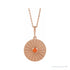 Sapphire Row Natural Cabochon Starburst Necklace - Pink Coral, Rose Gold