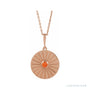 Sapphire Row Natural Cabochon Starburst Necklace - Pink Coral, Rose Gold