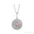Sapphire Row Natural Cabochon Starburst Necklace - Rhodolite Garnet, Platinum