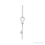 Sapphire Row Natural Cabochon Starburst Necklace - Rhodolite Garnet, Platinum (view 2)