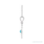 Sapphire Row Natural Cabochon Starburst Necklace - Turquoise, Platinum (view 2)