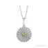 Sapphire Row Natural Cabochon Starburst Necklace - Peridot, Platinum