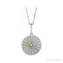 Sapphire Row Natural Cabochon Starburst Necklace - Peridot, Platinum