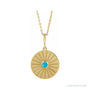 Sapphire Row Natural Cabochon Starburst Necklace - Turquoise, Yellow Gold
