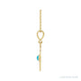 Sapphire Row Natural Cabochon Starburst Necklace - Turquoise, Yellow Gold (view 2)