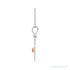 Sapphire Row Natural Cabochon Starburst Necklace - Pink Coral, White Gold (view 2)
