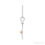 Sapphire Row Natural Cabochon Starburst Necklace - Pink Coral, White Gold (view 2)