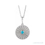 Sapphire Row Natural Cabochon Starburst Necklace - Turquoise, White Gold