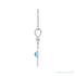 Sapphire Row Natural Cabochon Starburst Necklace - Turquoise, White Gold (view 2)