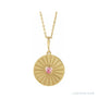 Sapphire Row Natural Cabochon Starburst Necklace - Rhodolite Garnet, Yellow Gold
