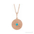 Sapphire Row Natural Cabochon Starburst Necklace - Turquoise, Rose Gold
