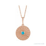 Sapphire Row Natural Cabochon Starburst Necklace - Turquoise, Rose Gold