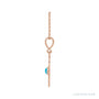 Sapphire Row Natural Cabochon Starburst Necklace - Turquoise, Rose Gold (view 2)