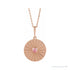Sapphire Row Natural Cabochon Starburst Necklace - Rhodolite Garnet, Rose Gold