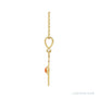 Sapphire Row Natural Cabochon Starburst Necklace - Pink Coral, Yellow Gold (view 2)