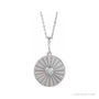 Sapphire Row Natural Cabochon Starburst Necklace - Ethiopian Opal, White Gold