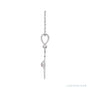 Sapphire Row Natural Cabochon Starburst Necklace - Ethiopian Opal, White Gold (view 2)
