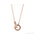 Sapphire Row Natural Diamond Pavé Interlocking Circles Necklace - Rose Gold