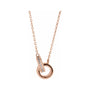 Sapphire Row Natural Diamond Pavé Interlocking Circles Necklace - Rose Gold