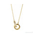 Sapphire Row Natural Diamond Pavé Interlocking Circles Necklace - Yellow Gold