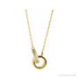 Sapphire Row Natural Diamond Pavé Interlocking Circles Necklace - Yellow Gold