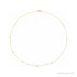 Sapphire Row Mini Pearl Station Necklace - Yellow Gold