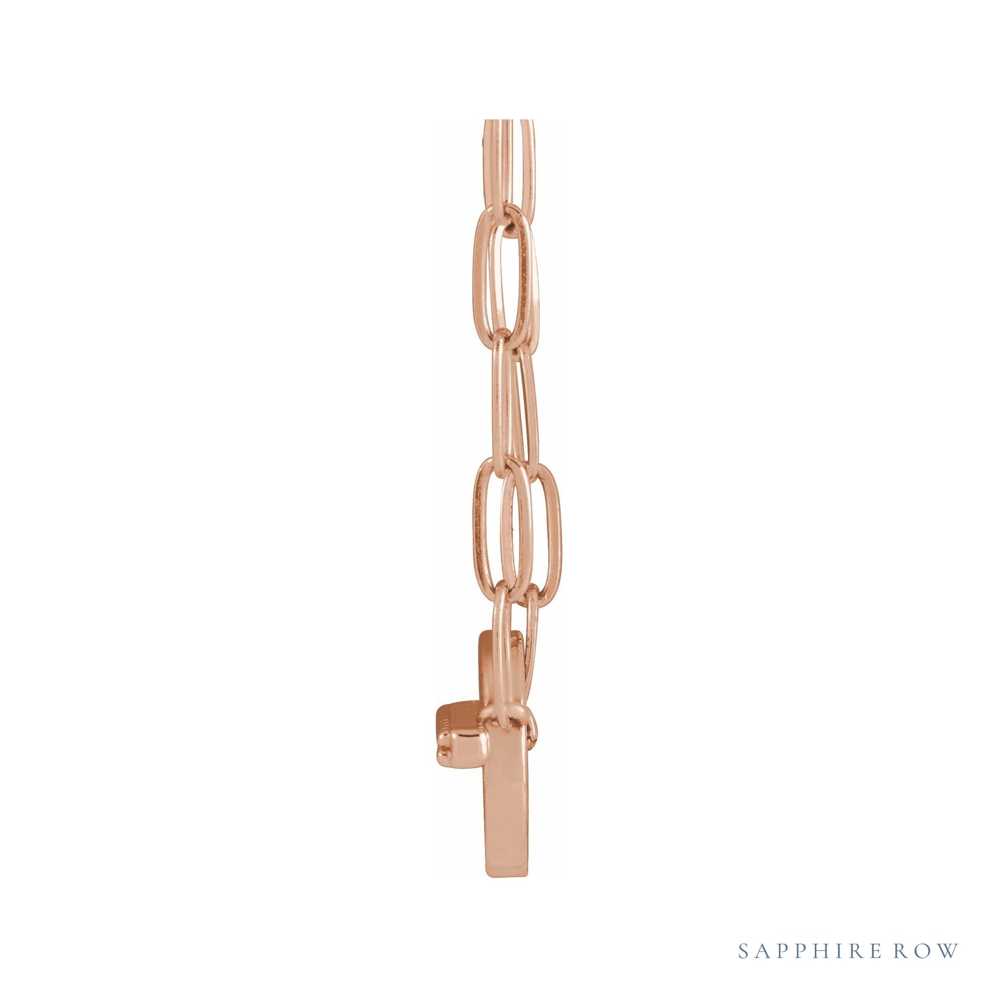 Sapphire Row Natural Diamond Toggle Necklace - Rose Gold (view 3)