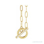 Sapphire Row Natural Diamond Toggle Necklace - Yellow Gold (view 2)