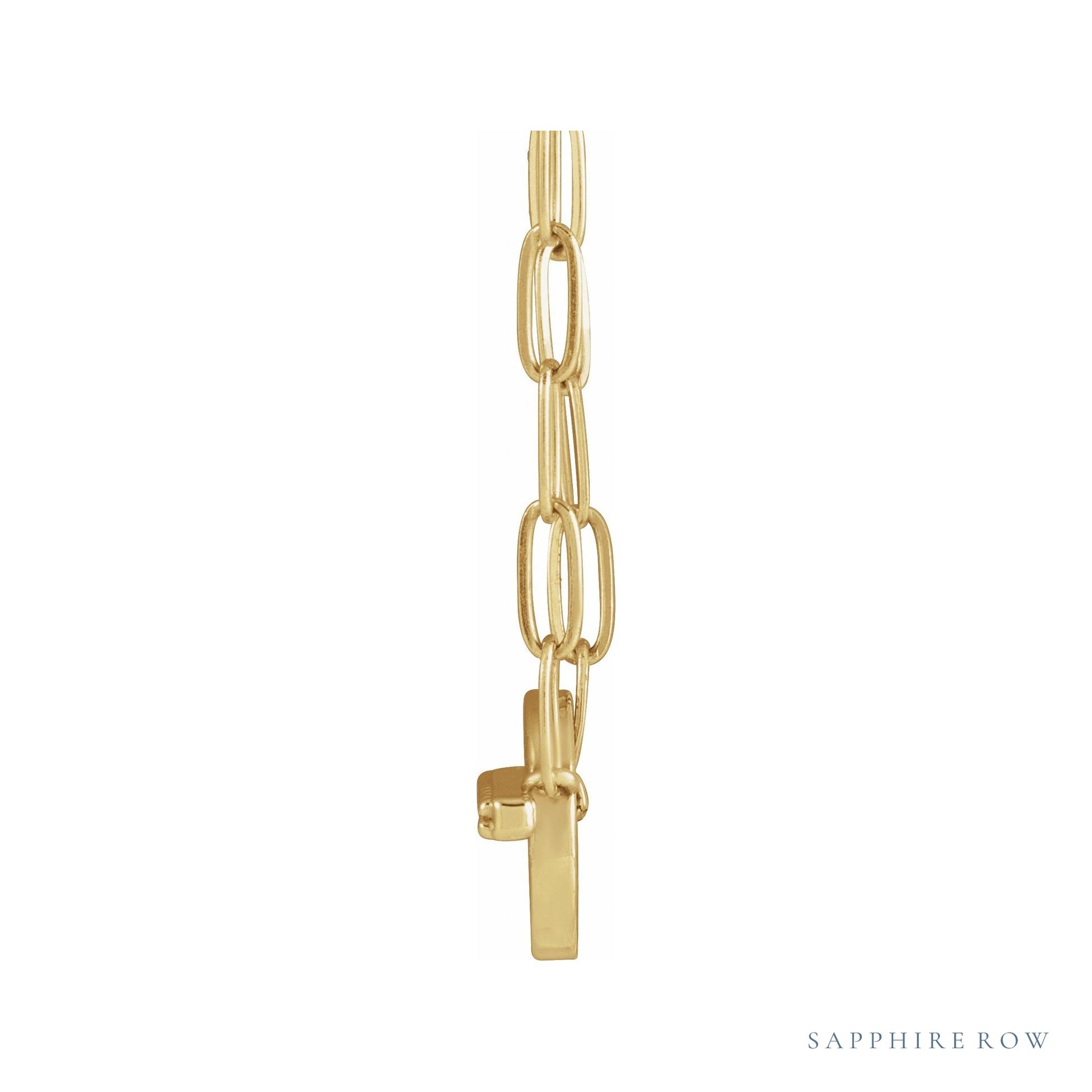 Sapphire Row Natural Diamond Toggle Necklace - Yellow Gold (view 3)