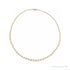 Sapphire Row Lab-Grown Diamond Graduated Bezel Line Necklace - Yellow Gold