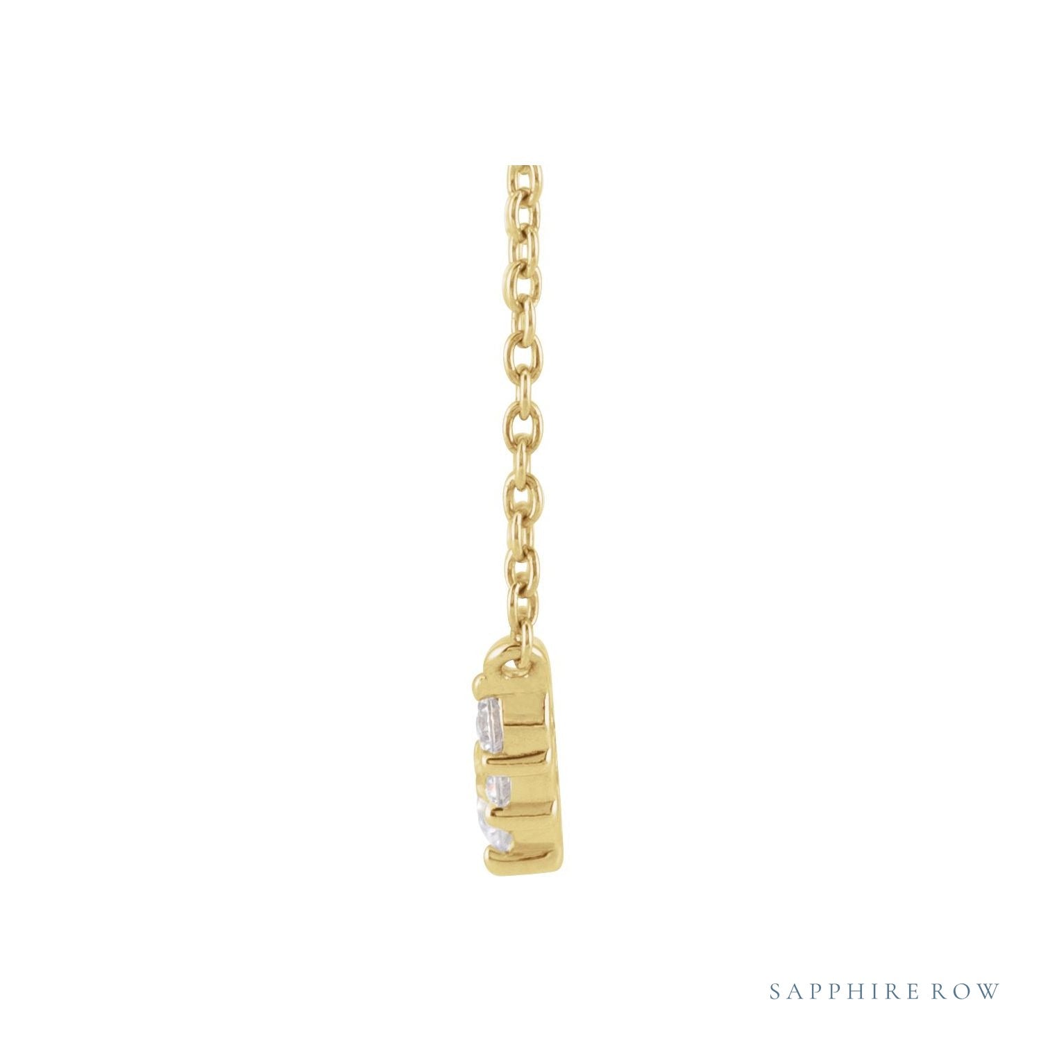 Sapphire Row Lab-Grown Diamond Graduated Martini Necklace - Yellow Gold (view 2)