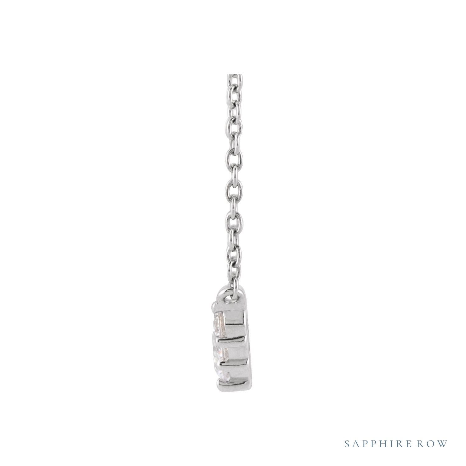 Sapphire Row Lab-Grown Diamond Graduated Martini Necklace - White Gold (view 2)