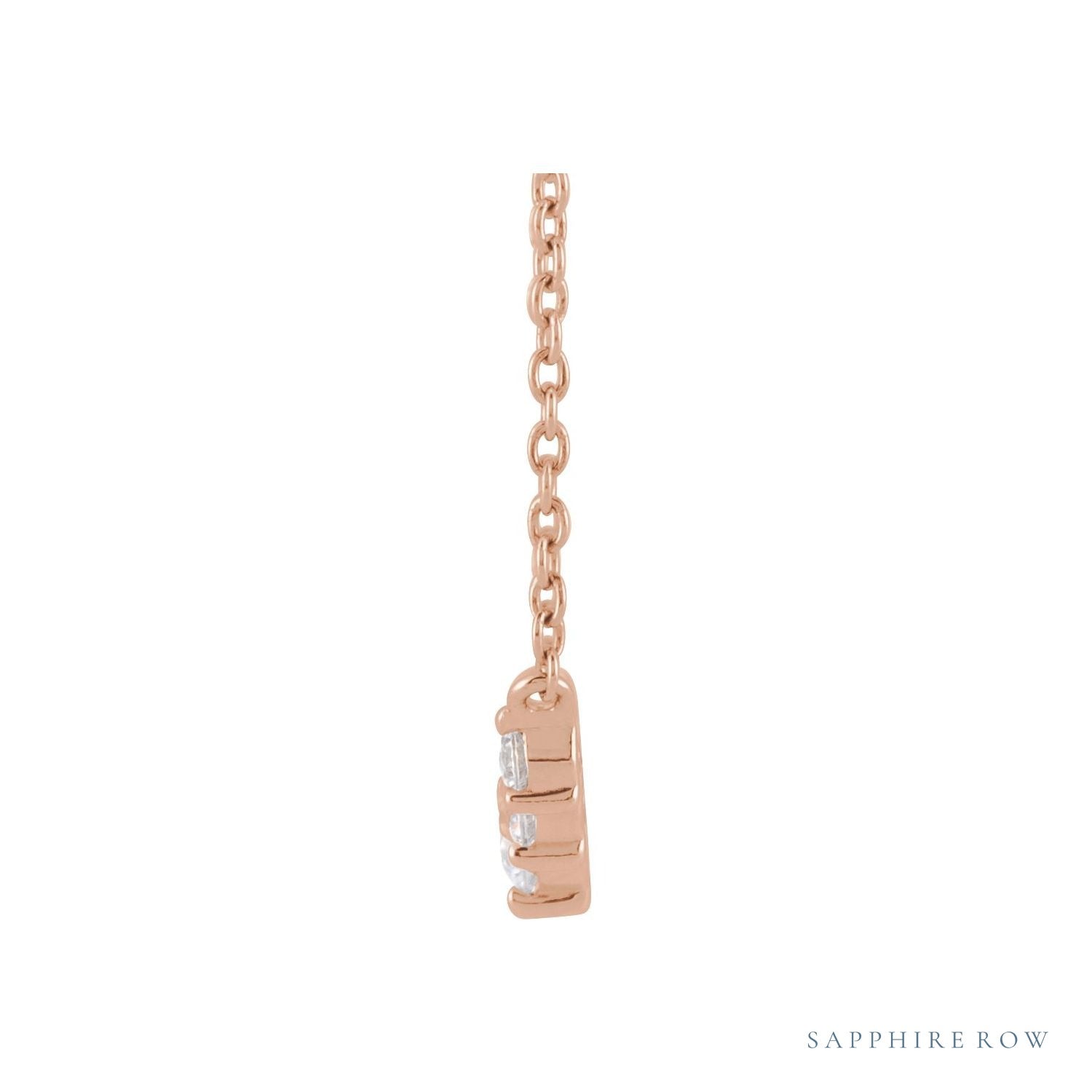 Sapphire Row Lab-Grown Diamond Graduated Martini Necklace - Rose Gold (view 2)