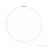 Sapphire Row Beaded Cable Chain Necklace - Rose Gold
