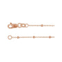Sapphire Row Beaded Cable Chain Necklace - Rose Gold (view 2)