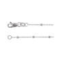 Sapphire Row Beaded Cable Chain Necklace - White Gold (view 2)