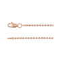 Sapphire Row Hollow Bead Chain Necklace - 1.5 mm, Rose Gold