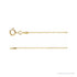 Sapphire Row Hollow Bead Chain Necklace - 1 mm, Yellow Gold