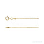 Sapphire Row Hollow Bead Chain Necklace - 1 mm, Yellow Gold
