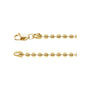 Sapphire Row Hollow Bead Chain Necklace - 3 mm, Yellow Gold
