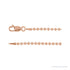 Sapphire Row Hollow Bead Chain Necklace - 2 mm, Rose Gold