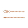 Sapphire Row Hollow Bead Chain Necklace - 2 mm, Rose Gold