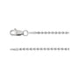 Sapphire Row Hollow Bead Chain Necklace - 1.5 mm, White Gold