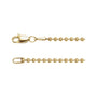 Sapphire Row Hollow Bead Chain Necklace - 1.8 mm, Yellow Gold
