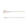 Sapphire Row Hollow Bead Chain Necklace - 1 mm, Rose Gold, 18"