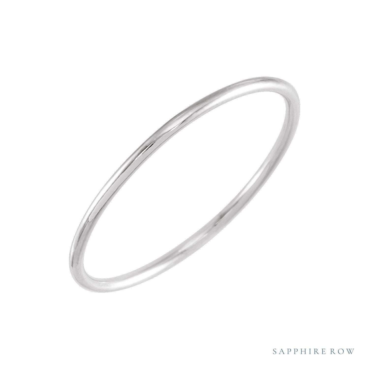 Sapphire Row Gold Stackable Ring - 14K White Gold