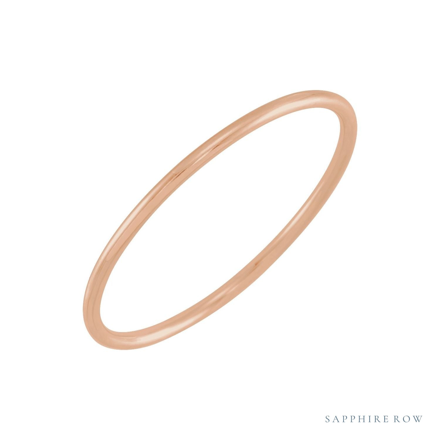 Sapphire Row Gold Stackable Ring - 14K Rose Gold