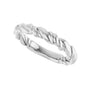Sapphire Row Twisted Rope Stackable Ring - Platinum (view 5)