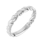 Sapphire Row Twisted Rope Stackable Ring - 14K White Gold